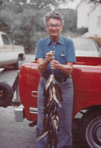 Dad got to hold his fishing party's stringer for this recorded history. About 1976. He would have been about 64.